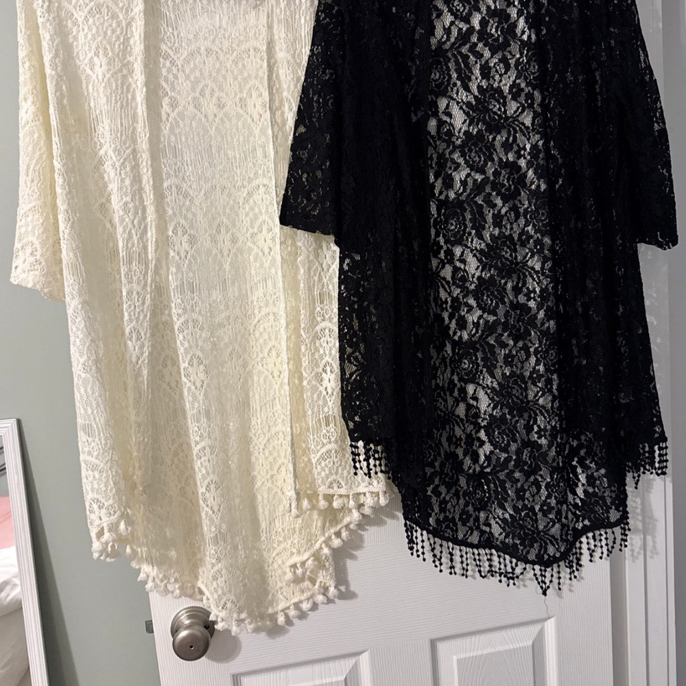 Elegant Lace Women Tops - Black and Cream